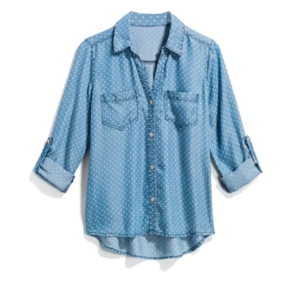 Tinsel Stitch Fix Button down shirt polka dot Xl never used 100% vocês